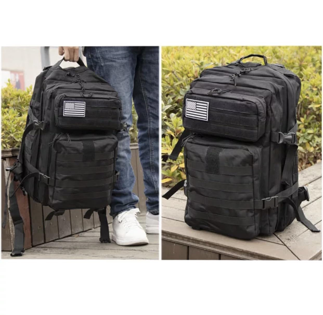 Mochila Táctica 45L Militar - Impermeable, Gran Capacidad, Deportiva - Para Crossfit, Gimnasio, Supervivencia, Senderismo, Montaña, Caza, Viajes, Trekking (Verde)