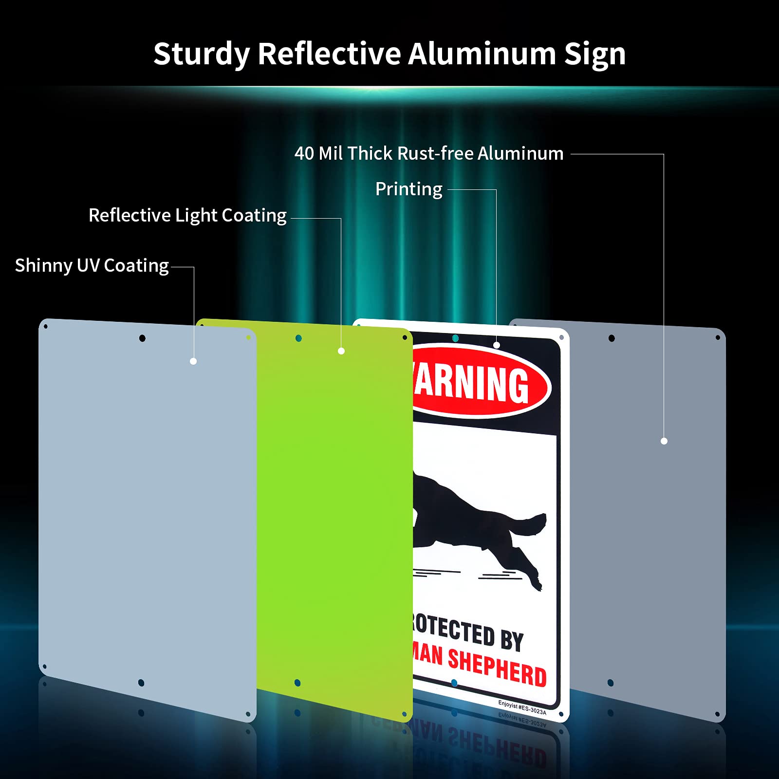 2x Warnschild „Beware Of Dog“ Aus Aluminium – Wetterfest, Gut Sichtbar, Mit Bohrungen