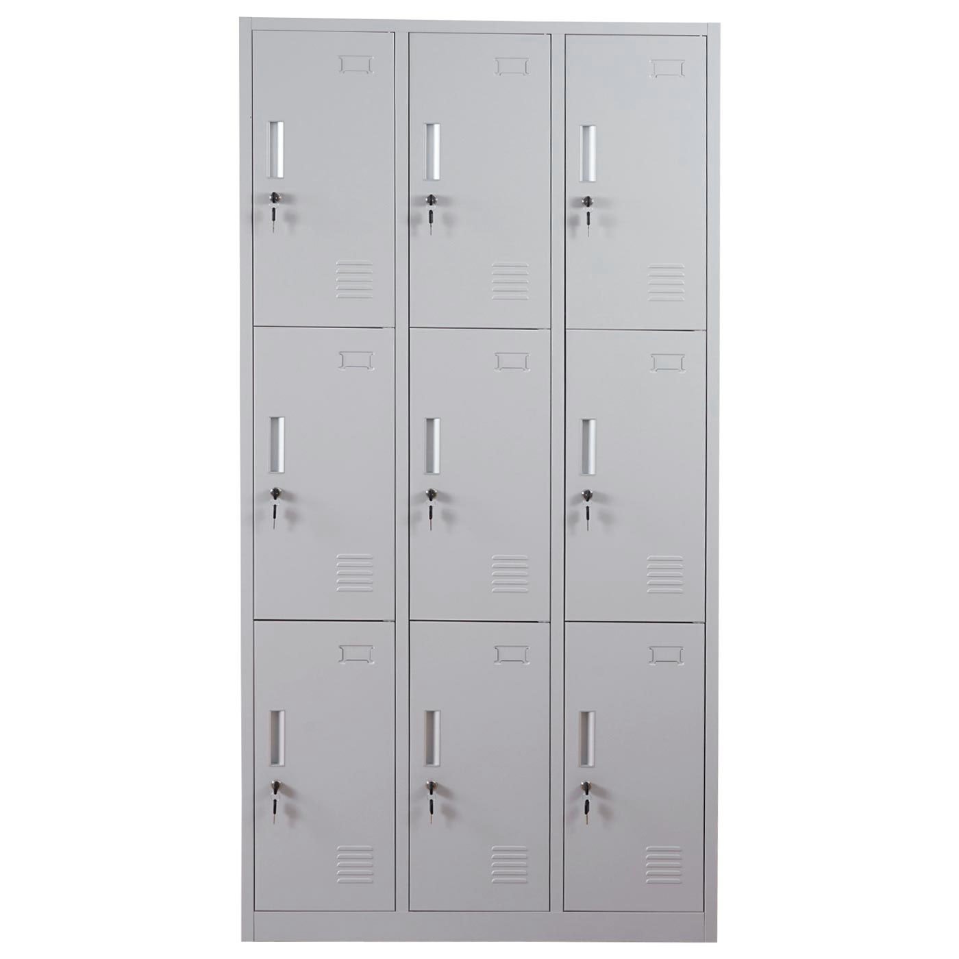 Schließfach Boston T829, Schließfachschrank Wertfachschrank Spind, Metall 9 Fächer - grau