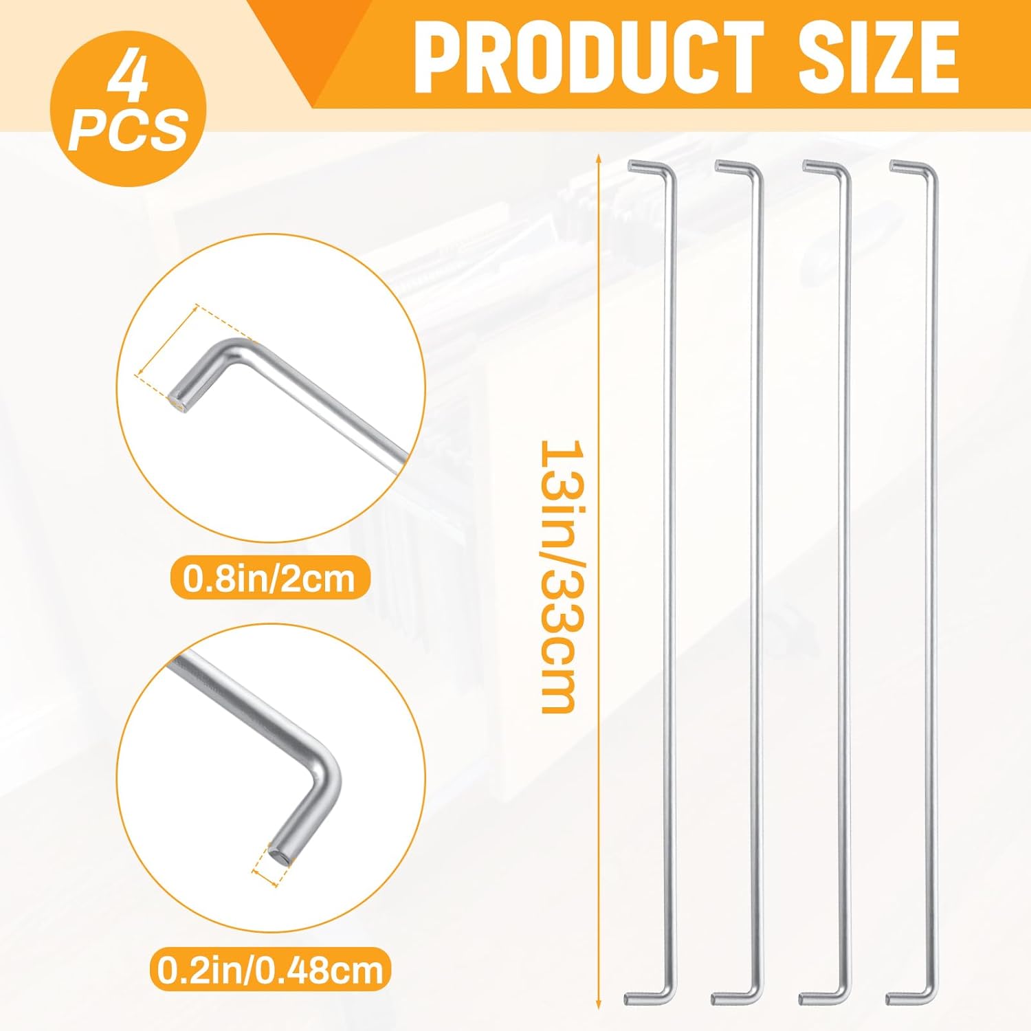 Shimeyao 4 Pcs Replacement File Cabinet Rails for Your Swedish Brand File Cabinet Hanging Drawer Rails, 13 Inch
