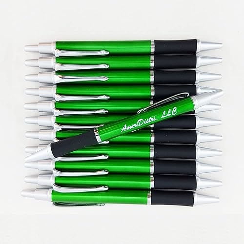 Miniatura 5 de EZPENCILS & GIFTS - Bolígrafos tipo bala - PERZONALIZACIÓN GRATUITA - Elegante punta y clic en detalles plateados en cuerpo plateado sólido y agarre