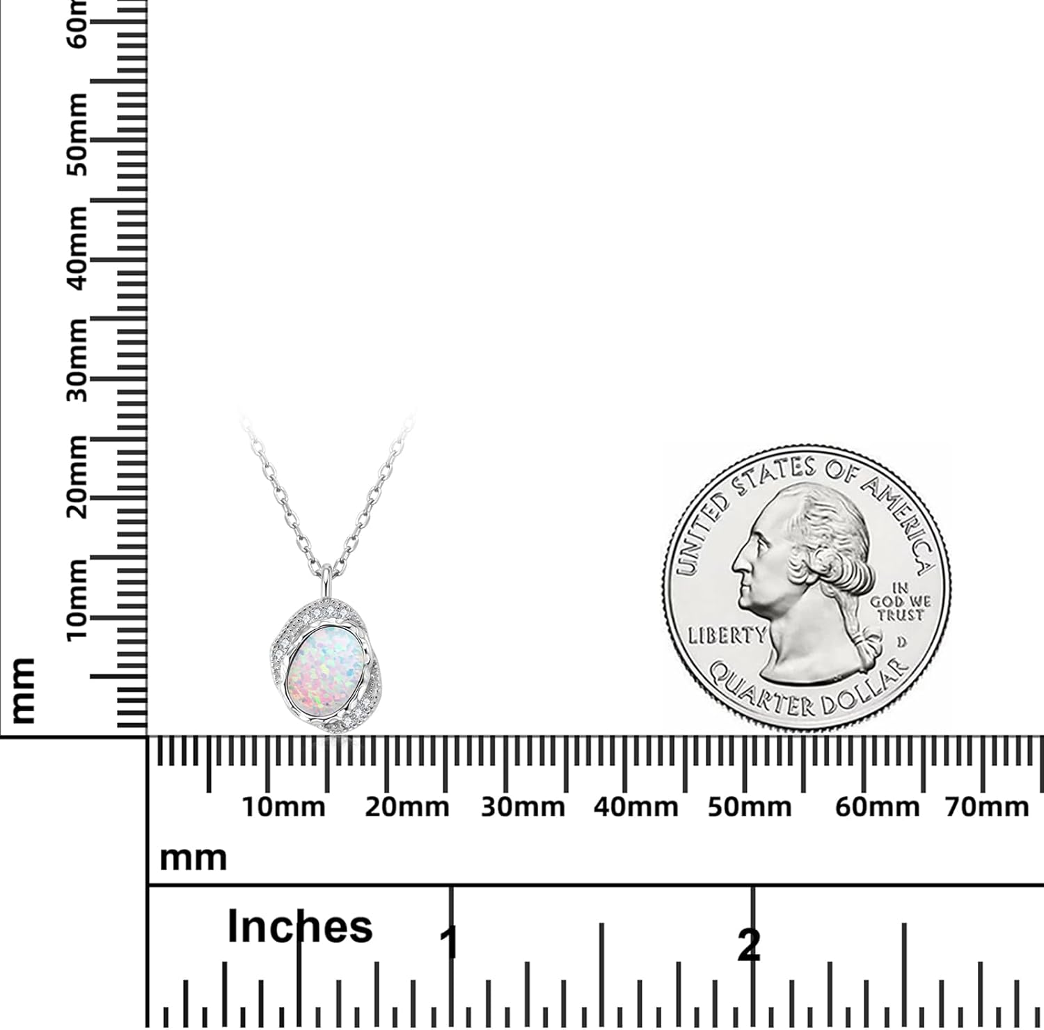 YUNKAI Opal Necklaces for Women Sterling Silver, Pear/Round/Oval Created-Opal Pendants, Dainty Vintage Necklace Fine Jewelry Gift for Birthdays Anniversaries, October Birthstone Pendant - Image 6