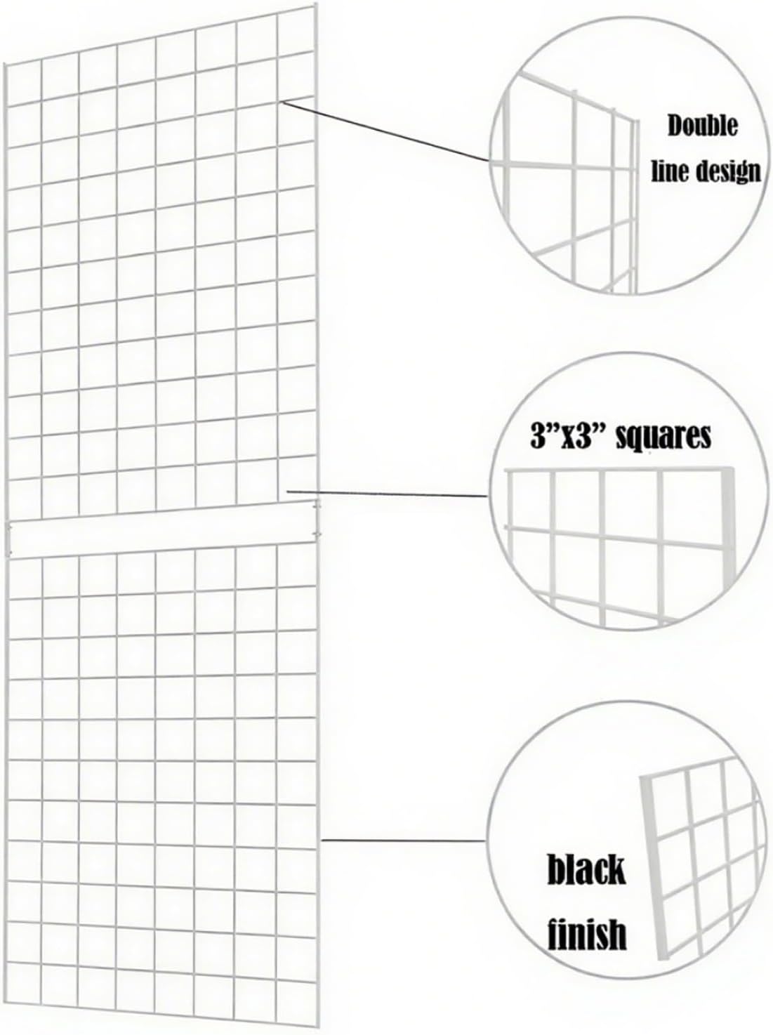 Grid Wall Commercial Grade Gridwall Panels – Heavy Duty Grid Panel for Any Retail Display Wall Grid 2' Width x 6' Height, White (Pack of 1) Easily Portable