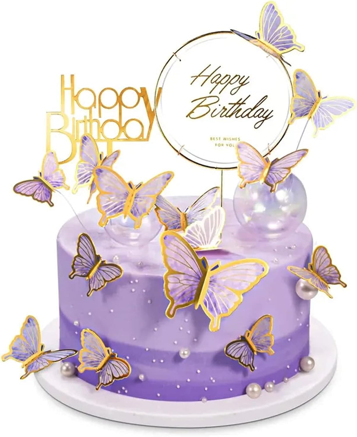 30 Pezzi Farfalle Cake Topper 3D – Rosa Chiaro, 4 Dimensioni, Con Stecchini, Per Torte, Cupcake, Feste