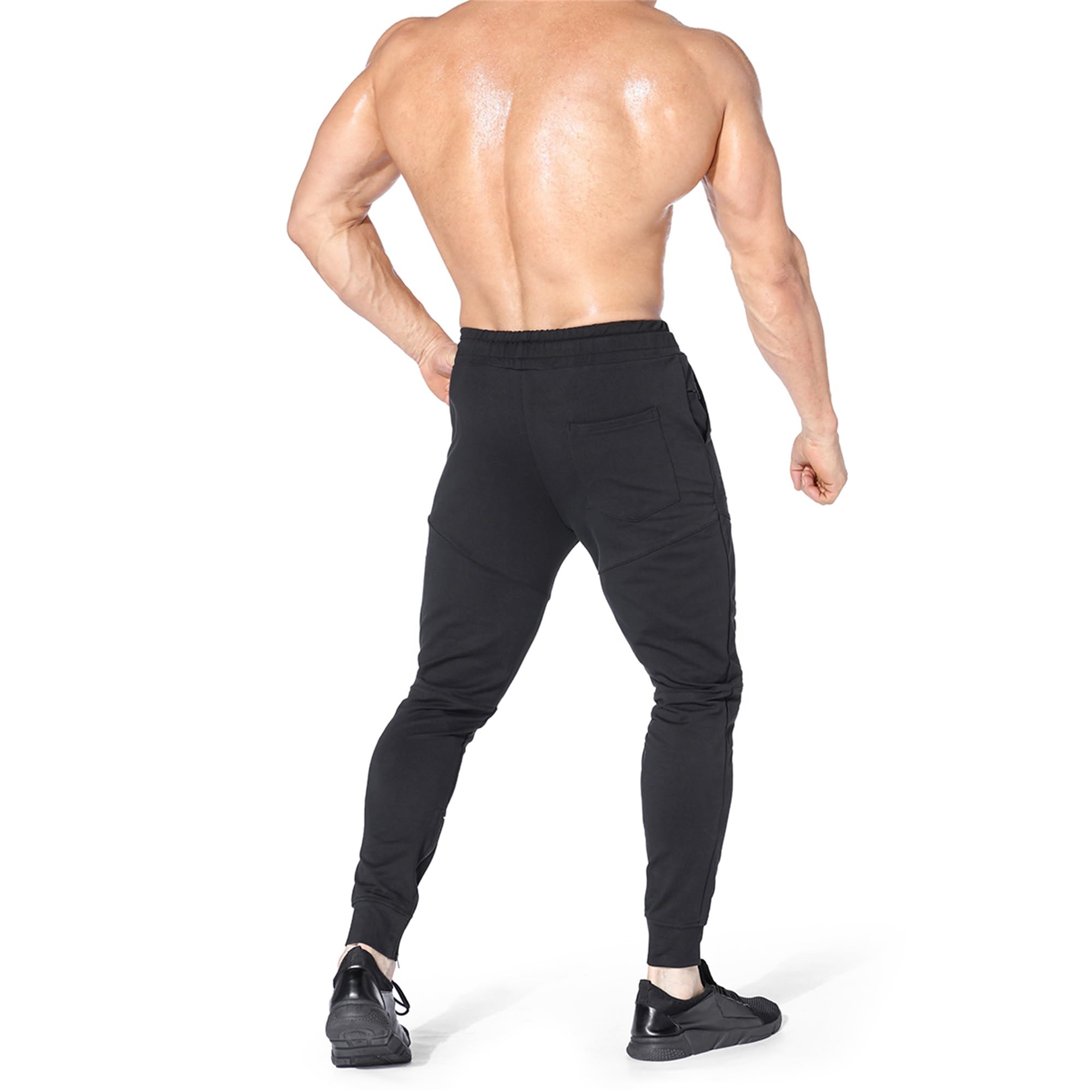 ZENWILL Cerniera Tasche Pantaloni Maglia Tuta Uomo Pantaloni Lunghi Palestra Cotone Uomini Sport Allenamento Jogger