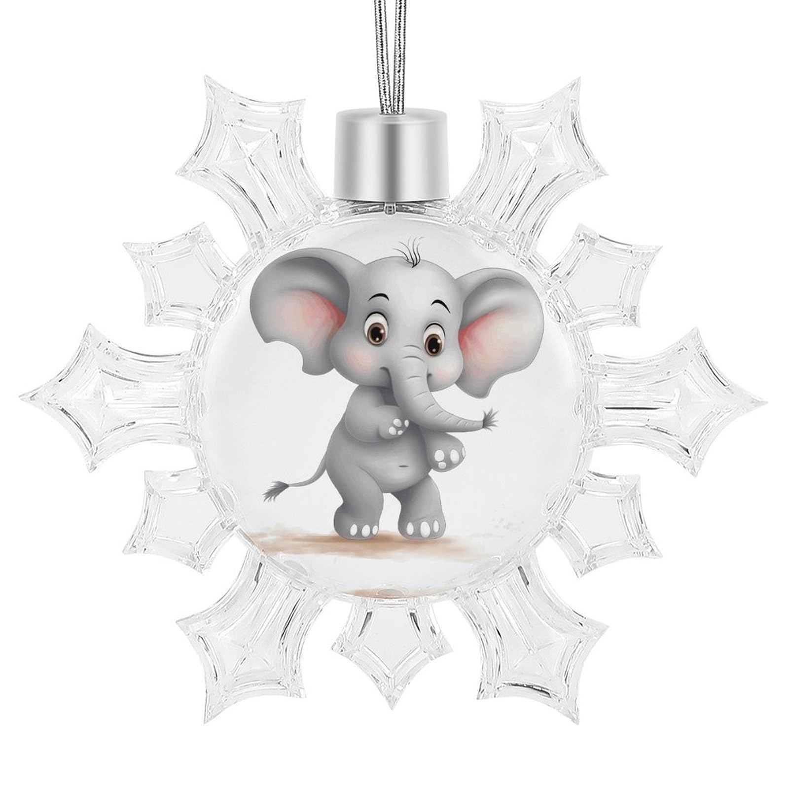 Cute Elephant Snowflake Ornaments Cute Snowflake Pendant Exquisite Christmas Tree Ornaments for Christmas Weddings New Year Birthday Holiday Celebration