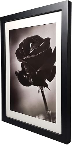 Miniatura 2 de Marco de fotos para diplomas para colgar en la pared, marco de madera para sala de estar, marco de fotos con paspartú (10 x 14, 2 piezas, negro)