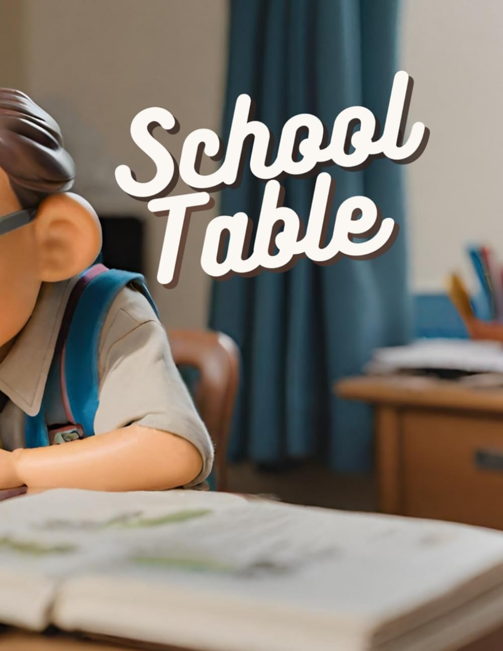 Study Buddy School Timetable: tay Organized with Our Colorful Educational Planner Featuring a Cute Cartoon Character Studying at a Desk for Fun and Effective Time Management