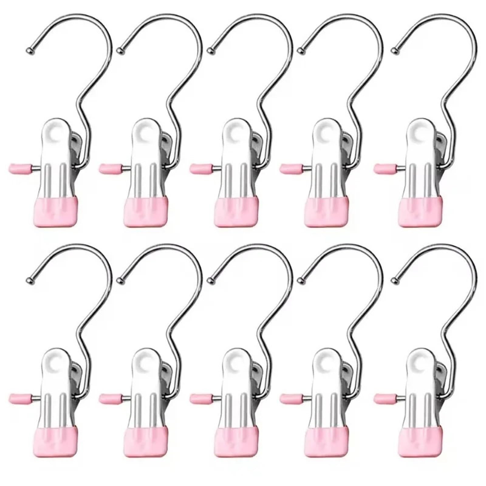 Clothes Pegs 20PCS Stainless Steel Clothespins Laundry Clothes Pegs Hook Portable Hanging Clothes Clip Pants Socks Wardrobe Storage Clip