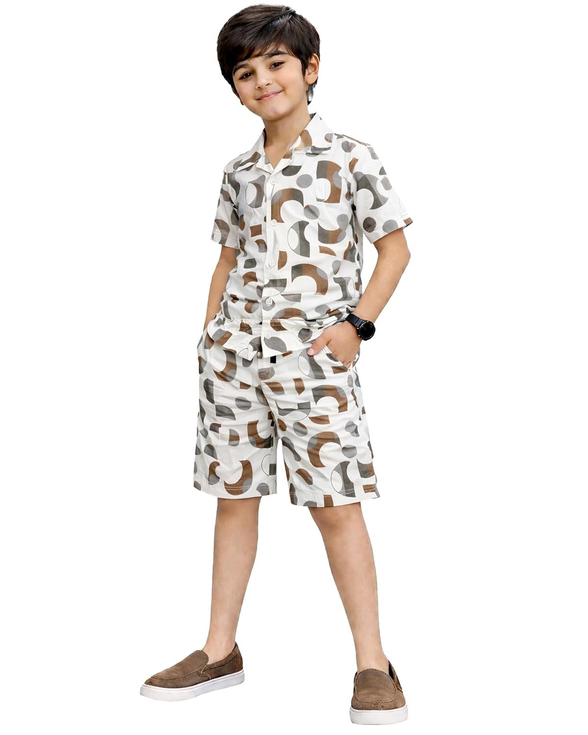 Kuchipoo Boys Cotton Co-Ord Set, Multi-Colored, Half Sleeve Printed Shirt with Shorts, Collar Neck, Casual Summer Wear - Review, Price and Buying Guide