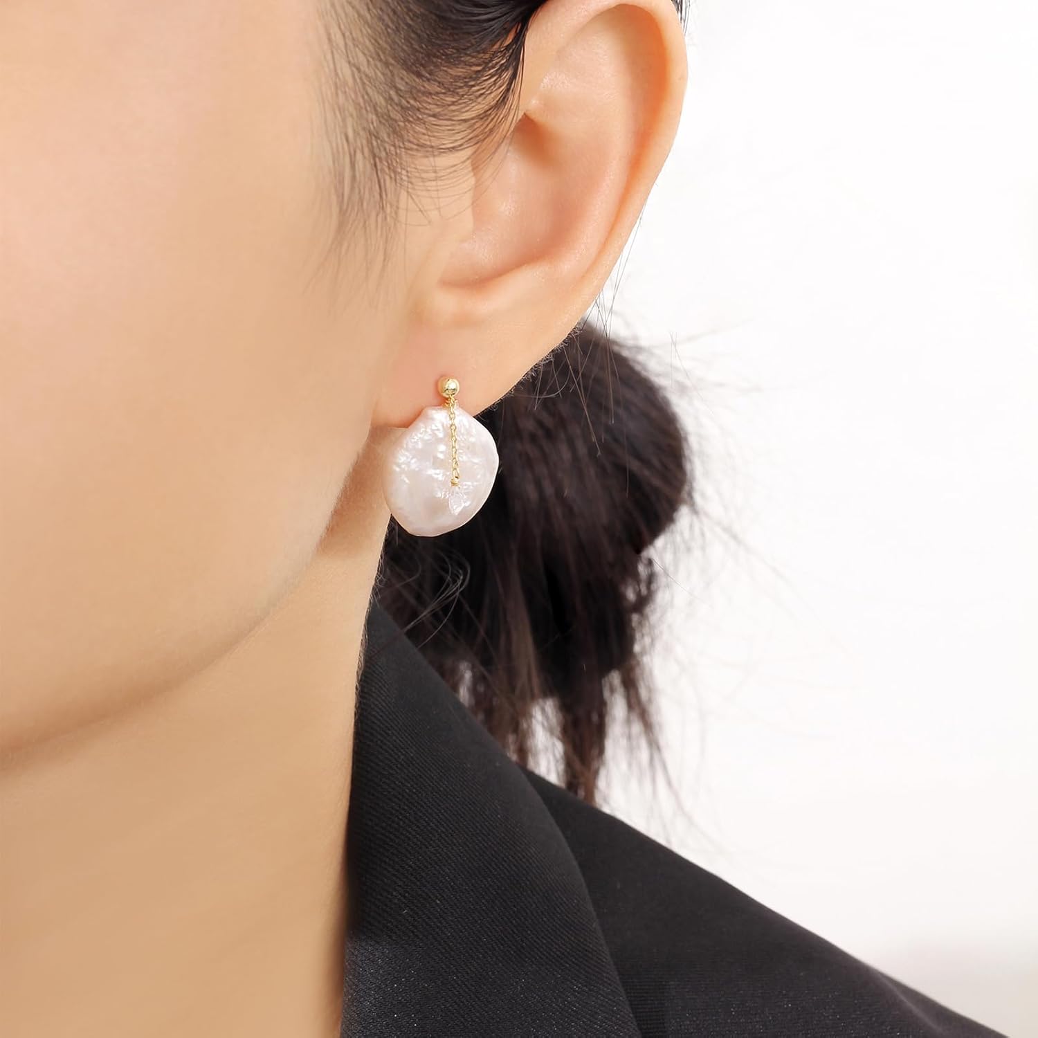 Baroque Freshwater Pearls Earrings For Women Zircon Jewelry Minimalist 14K Gold Filled Dangle Drop Hoop Earrings Jewelry Gift for her - Image 8