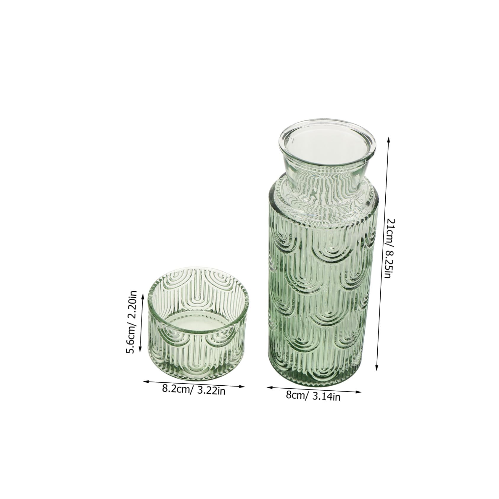 Jarra y Vaso de Vidrio con Set para Mesa de Noche Jarra Transparente con Tapa y Vaso Juego para Agua Leche y Enjuague Bucal el Hogar