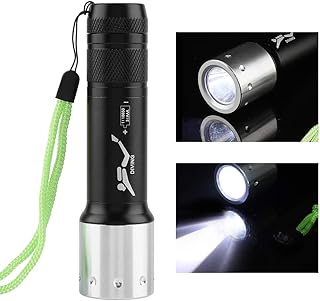 Diving Flashlight 6000 Lumen Scuba Dive Lights IPX8 Waterproof Aluminum Alloy Portable T6 LED Diving Flashlight Torch Underwater 100M, 3 Modes Adjustable