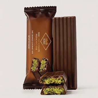 RAH Dubai Chocolate Bar Pistachio, 0.9oz - 25g Pack of 6 Units, Mini 25g Viral Dubai Chocolate with Creamy Pistachio Filling and Toasted Knafeh - Small Snack Size | Gourmet Middle Eastern Sweet Treat