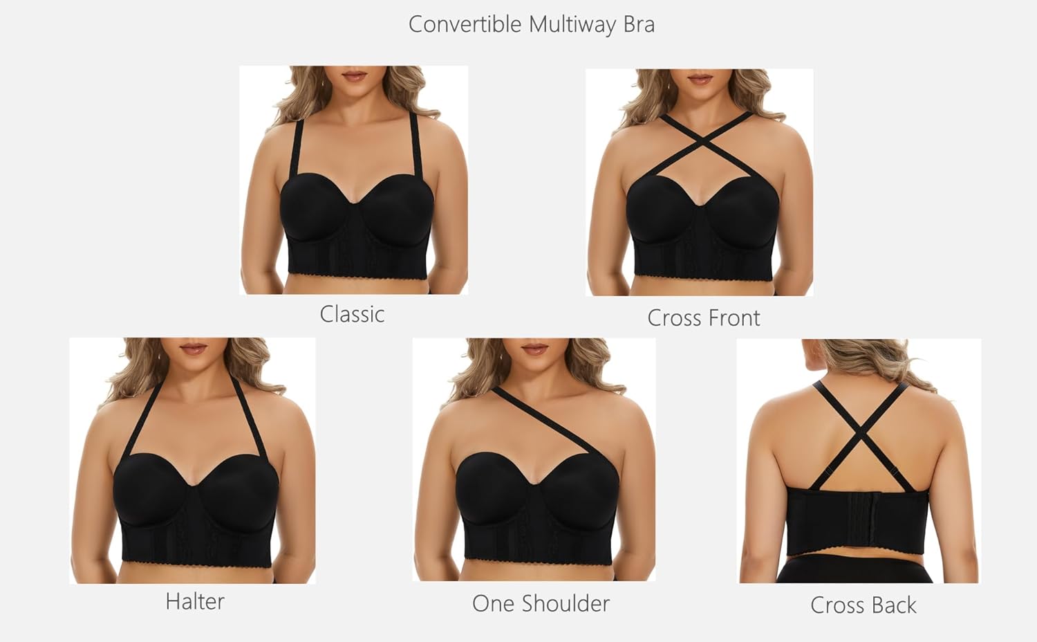 Women Longline Strapless Bra Seamless Bustier Bra Hide Back Fat - Image 7