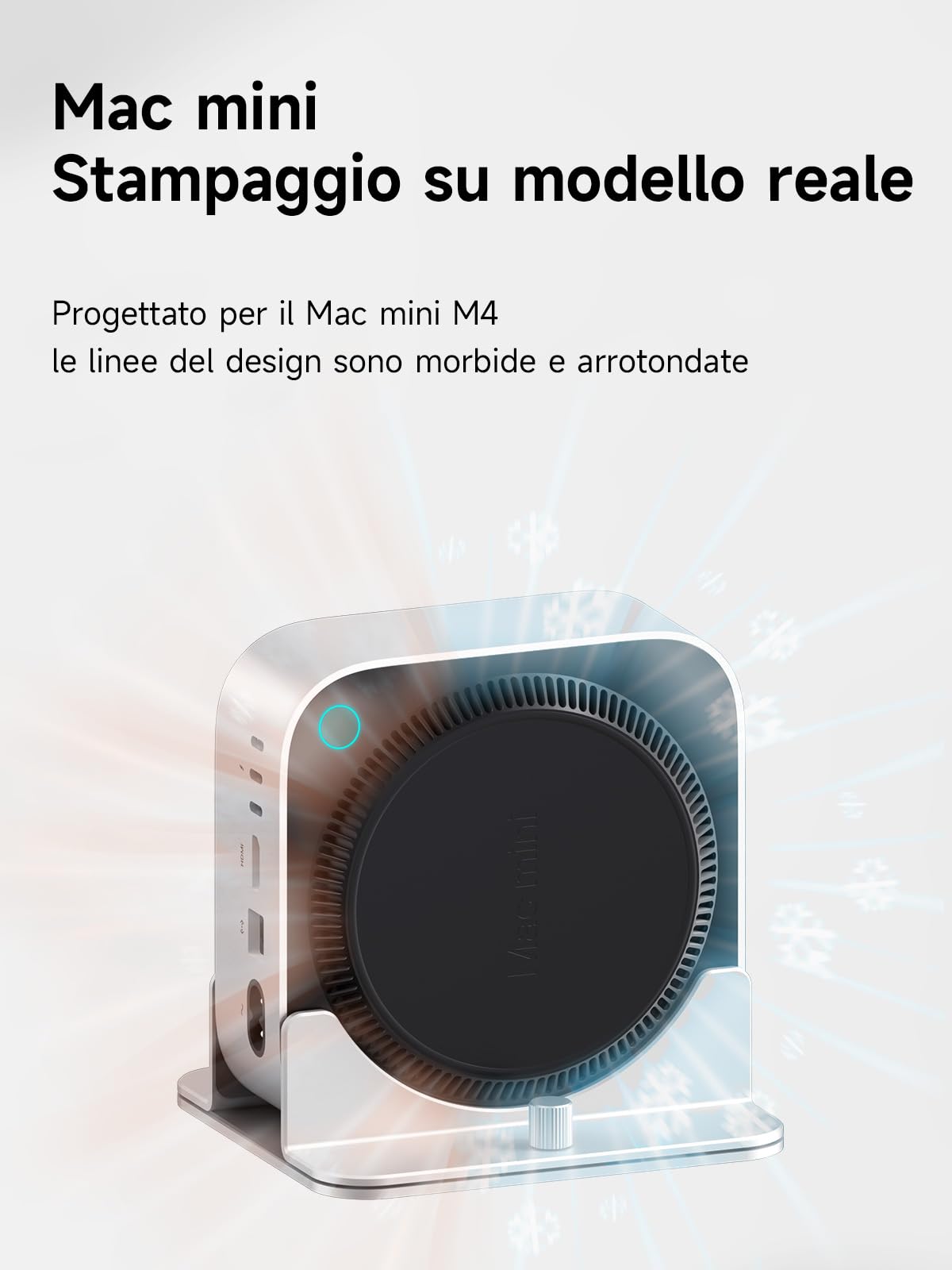 Hagibis Supporto verticale per Mac Mini M4, in lega di alluminio, supporto antiscivolo per computer, compatibile con chip M4, Mac Mini Pro