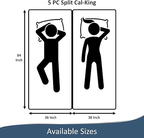 Vista 27 de Juego de sábanas divididas tamaño Queen ajustable, bolsillo extra profundo de 28 pulgadas, 800 hilos, 100% algodón egipcio