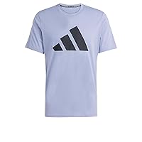 adidas Uomo Train Essentials Feelready Logo Training Tee, Silver Violet/Black