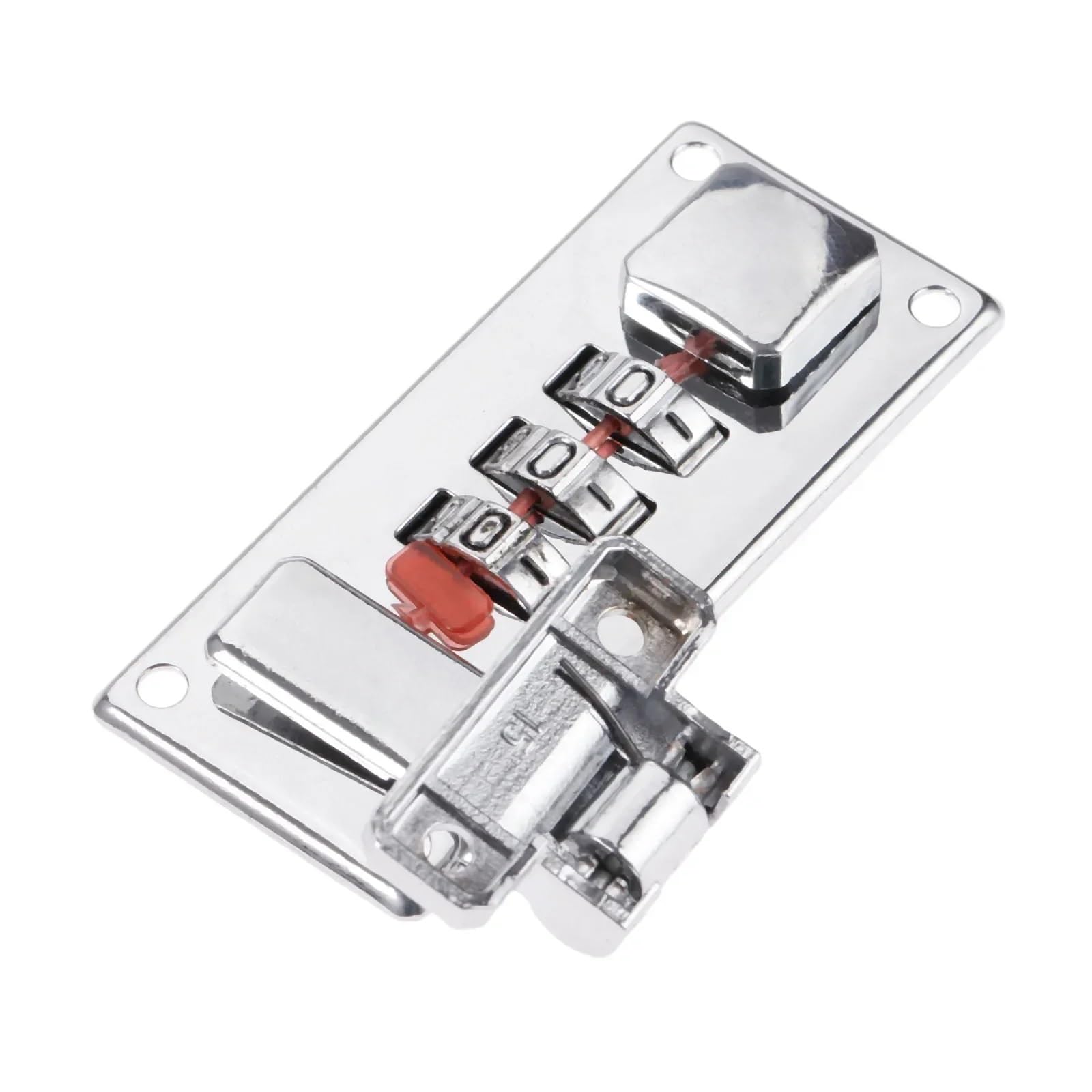 Juego de cerradura con contraseña y pestillo, cerradura codificada plateada de 65 mm x 29 mm, herrajes for maletas con tornillo, 1 unidad