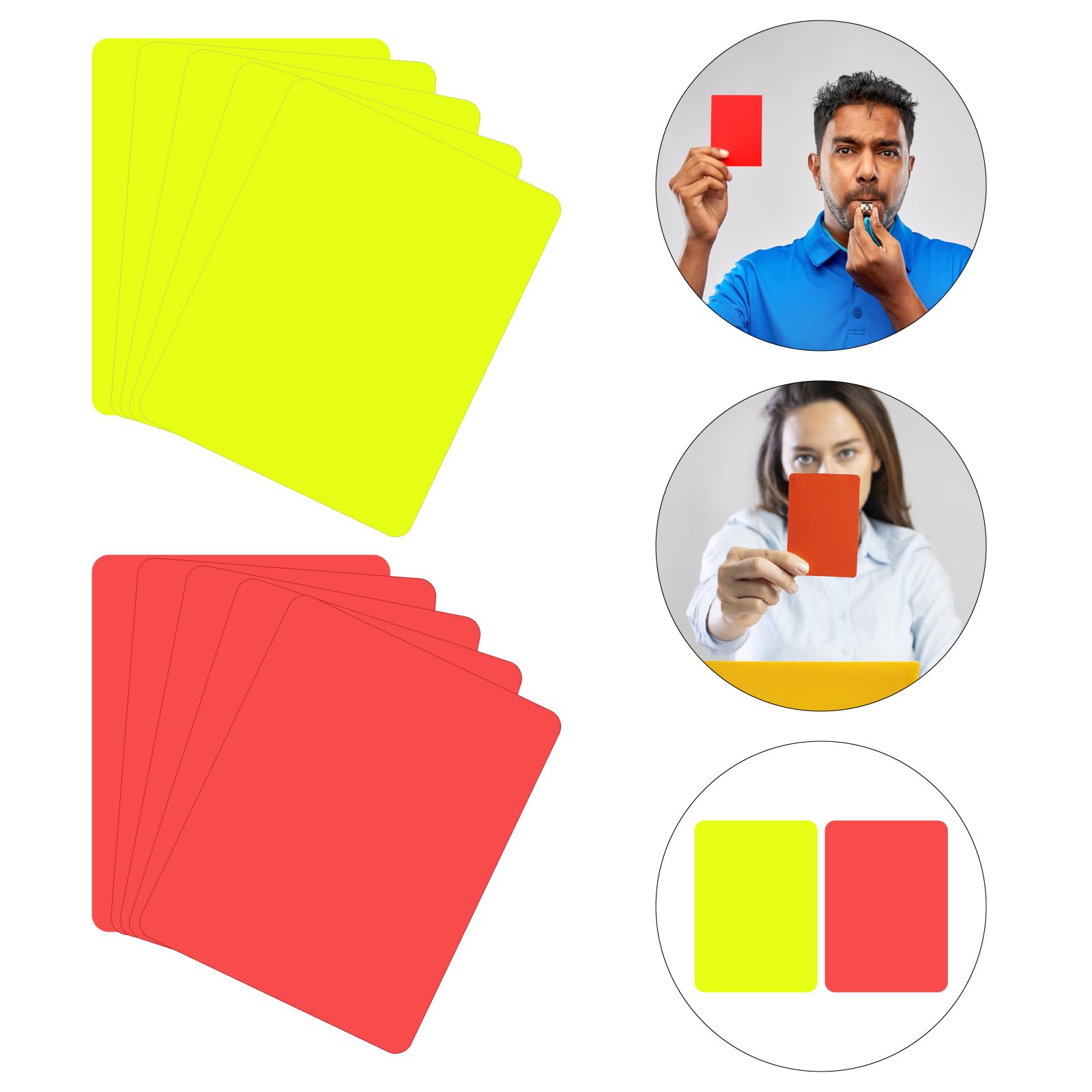 APOMOONS Tarjeta de árbitro de fútbol de 10 piezas, tarjeta amarilla y roja de fútbol árbitro, tarjeta roja y amarilla de fútbol, herramienta de árbitro para partidos de fútbol para la competencia