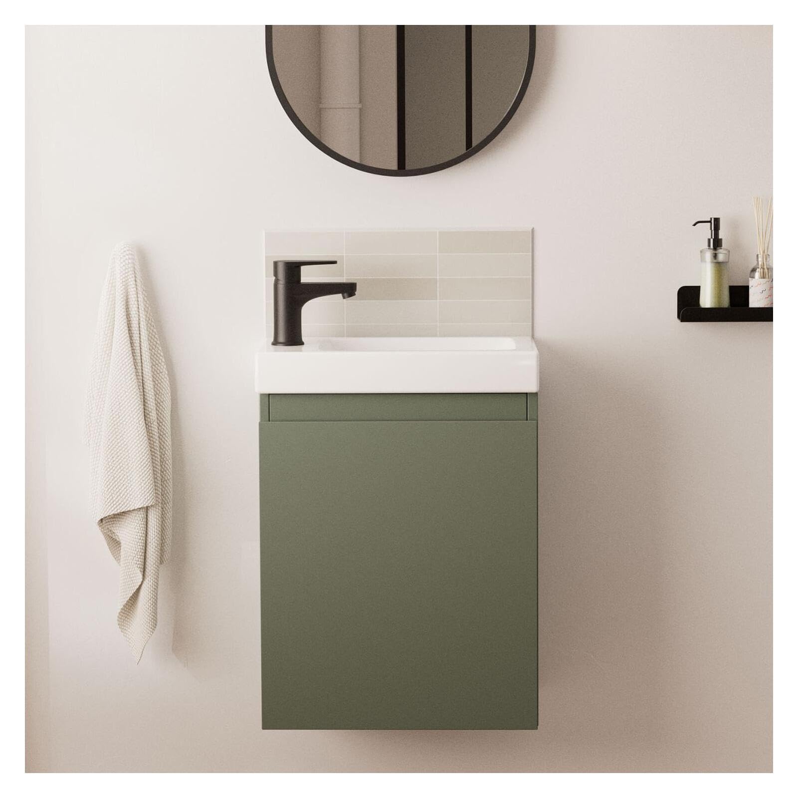 MOB-IN Meuble Lave-Mains Lisa + Robinet Noir