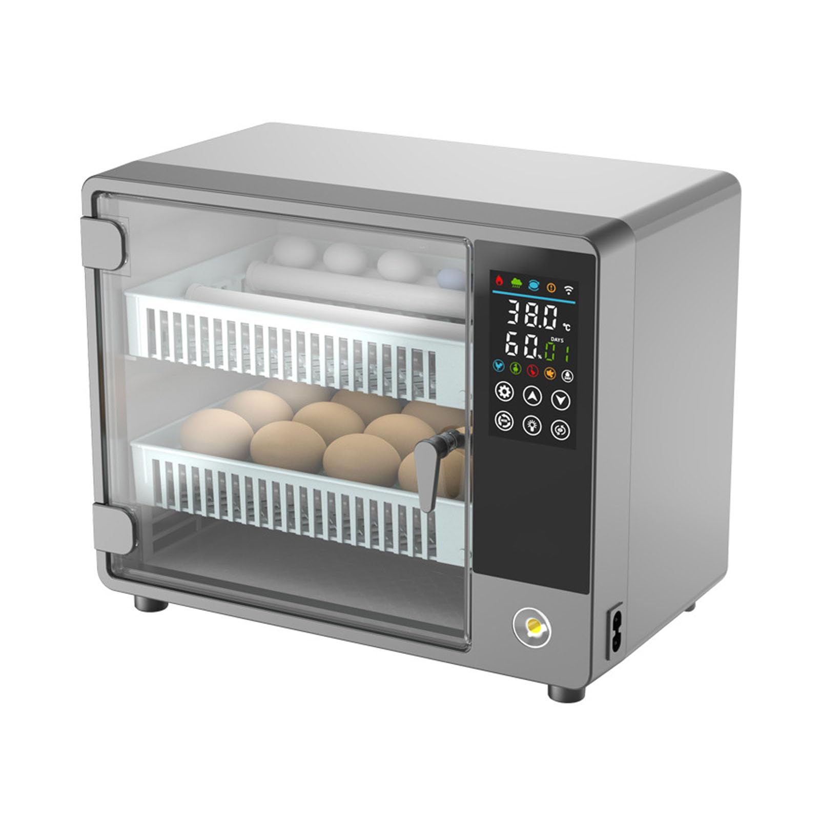 W Pełni Automatyczny Inkubator Do Jaj, Mały Inkubator Do Jaj Kurzych Przepiórczych W Domu, Inteligentny Klujnik Z Funkcją Automatycznego Obracania(Size:24 eggs)