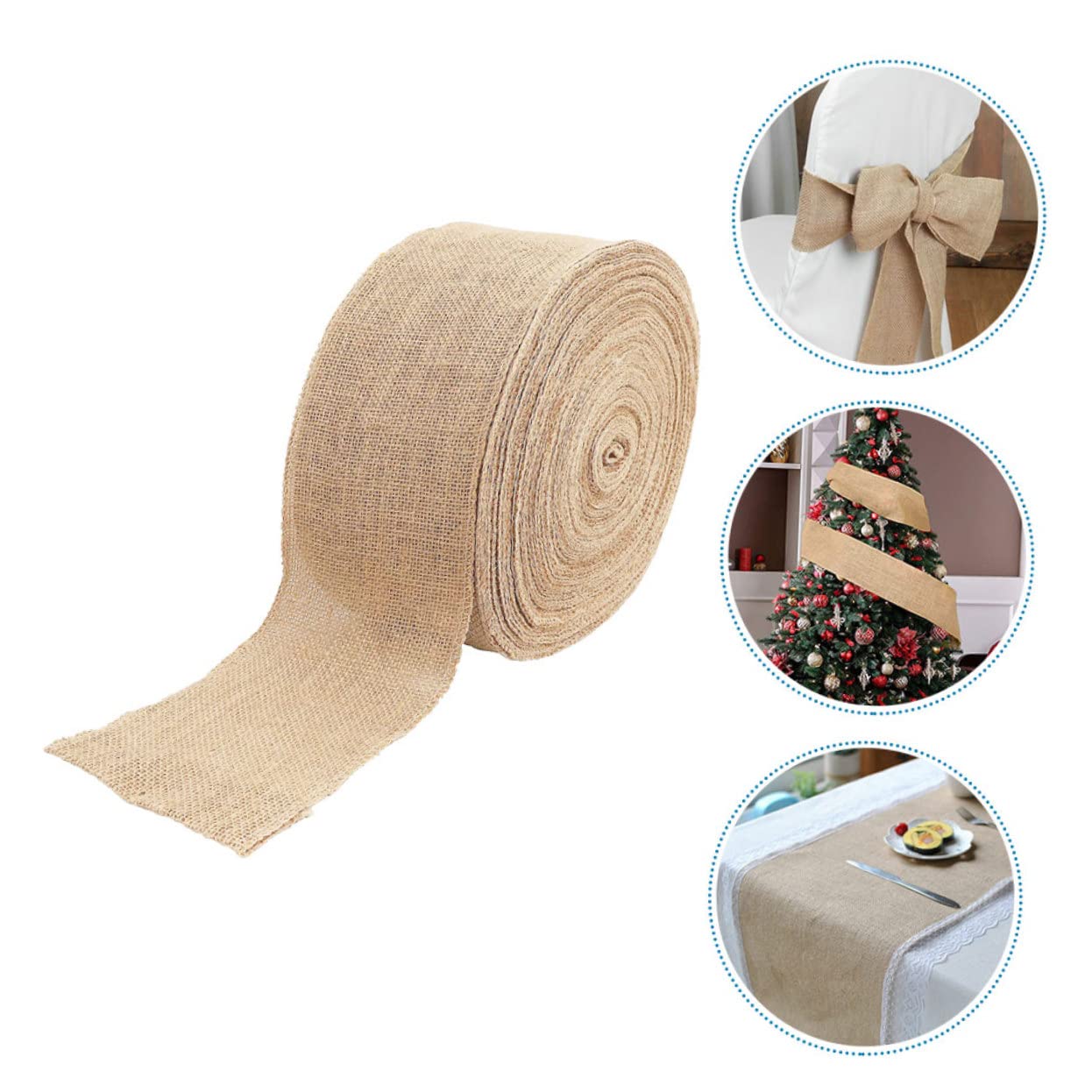 2 Rollen Natürliche Juteband Breit Vielseitiges DIY Dekoband für Geschenkverpackung Hochzeit Party Shower und Saisonale Tischdeko Glatte Oberfläche ohne Falten Basteln mit Robustem