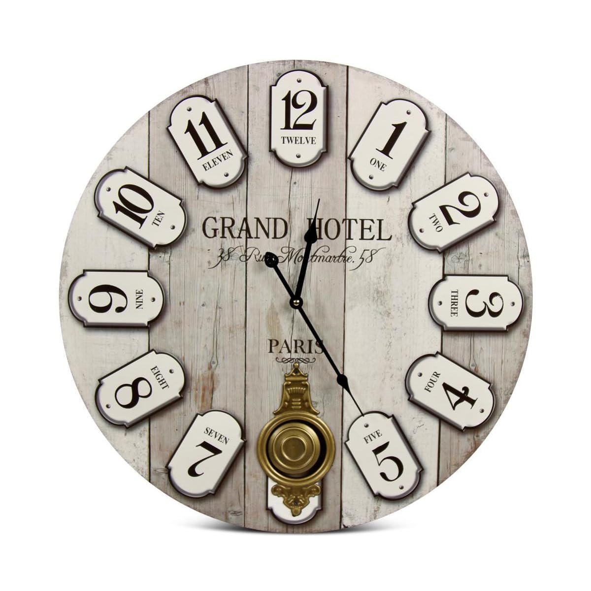 Horloge ancienne balancier Montmartre pour habiller un grand mur vide