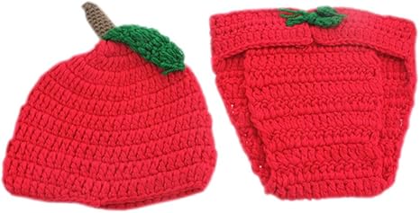 DELEY Baby,Clothing,Baby Boys 0-24m,Knitwear DELEY Baby Boys Girls Handmade Crochet Pepper Costume Outfits Beanie Pants Set Unisex Photography Prop Red
