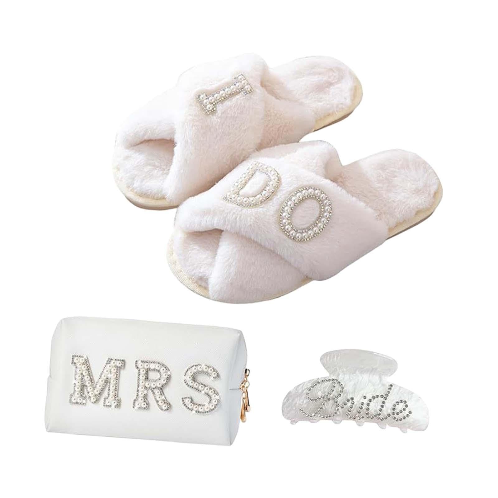 3 Pieces Bride to Be Gift Set Bridal Shower Gifts Romantic Letter Makeup Bag-image-27