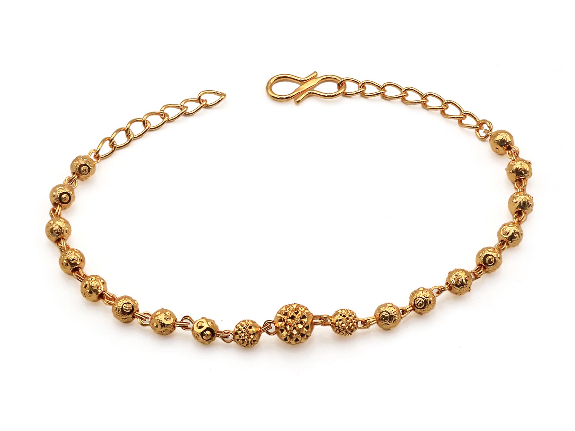 JHB Gold plated Brass Beads Hand Bracelet for Women (B0B36BDTK4) Amazon Price History, Amazon Price Tracker