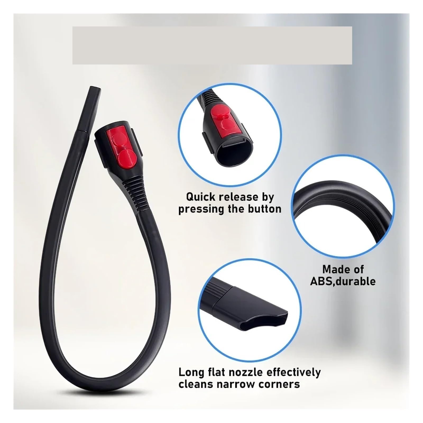 Boquilla plana flexible, compatible con Dyson, V7 V8 V10 | V11 V12 V15, PP plástico y goma, herramienta estrecha flexible para ranuras(8pcs)