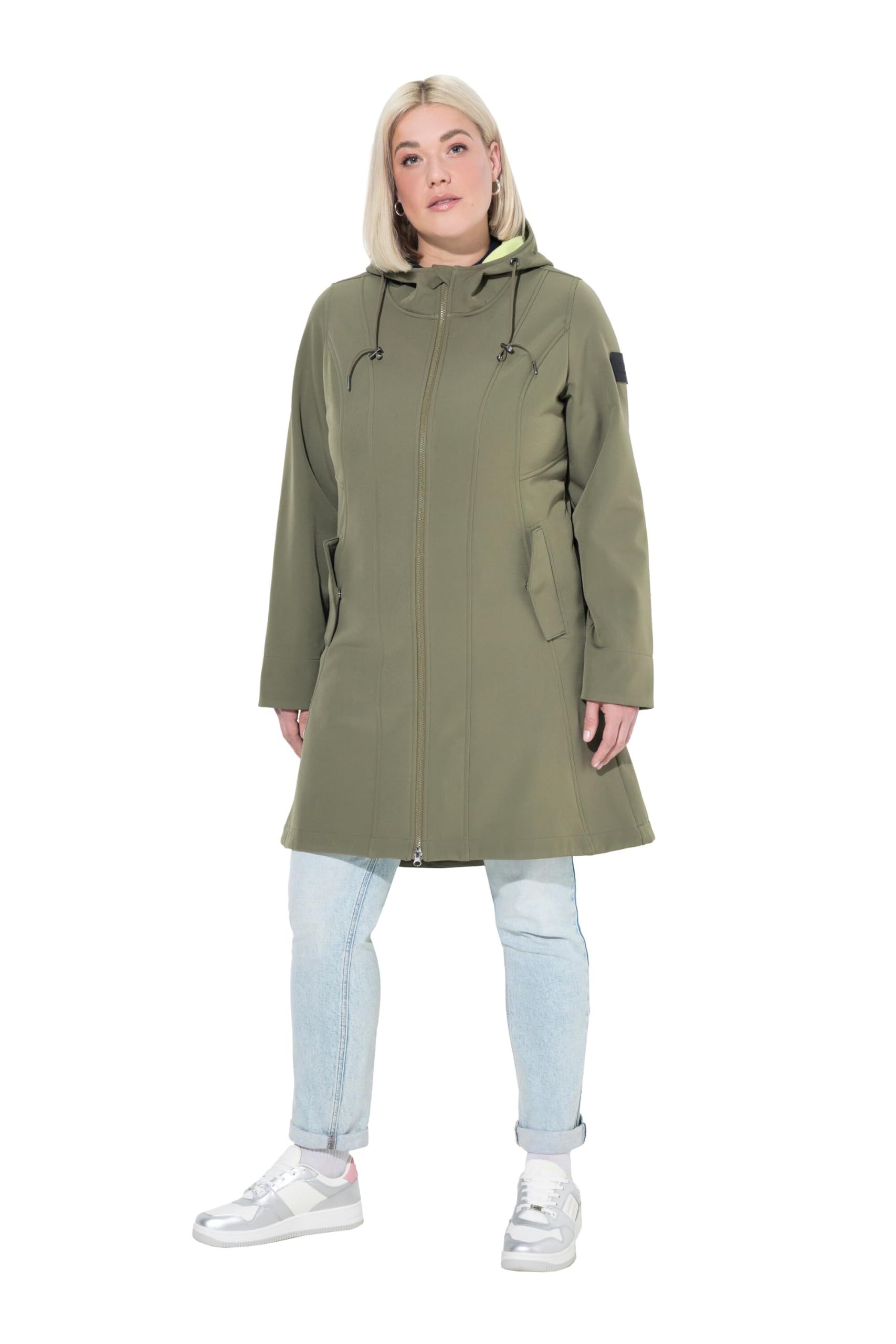 Ulla Popken Damen große Größen Übergrößen Plus Size HYPRAR Softshelljacke, wasserabweisend, 2-Wege-Zipper 839757