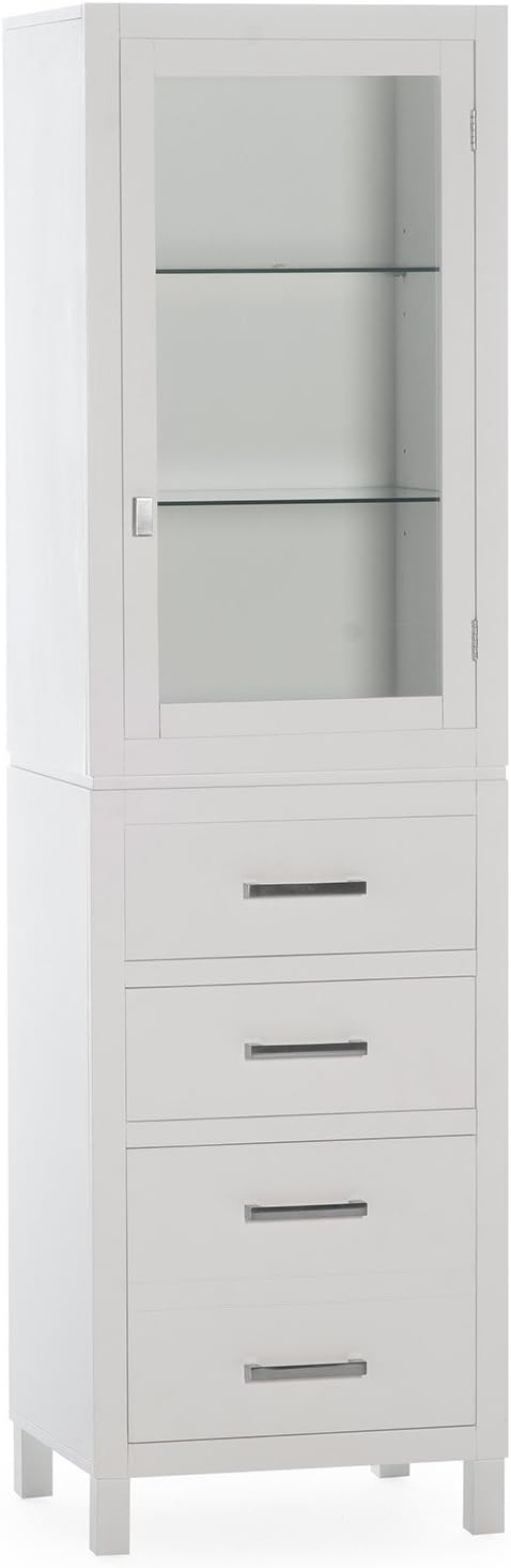 Belham Living Longbourn Linen Tower, Solid Hardwood Construction, Durable and Sturdy, White Finish