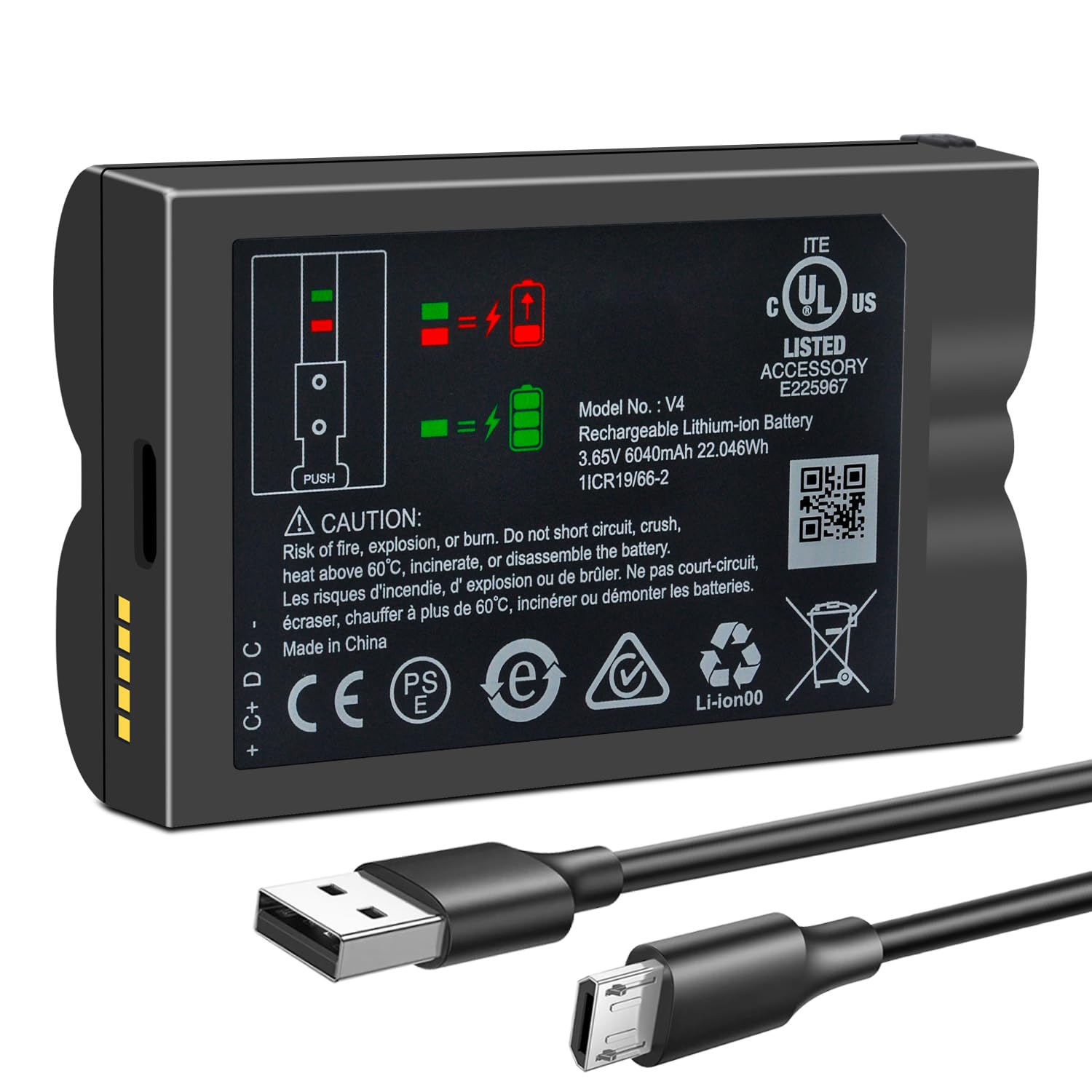 Replacement Battery for Ring Camera, Standard Actual Capacity Li-ion v4 Battery for Ring-Doorbell-Camera 2/3/4/3plus, Stick Up Cam (2nd and 3rd Gen),