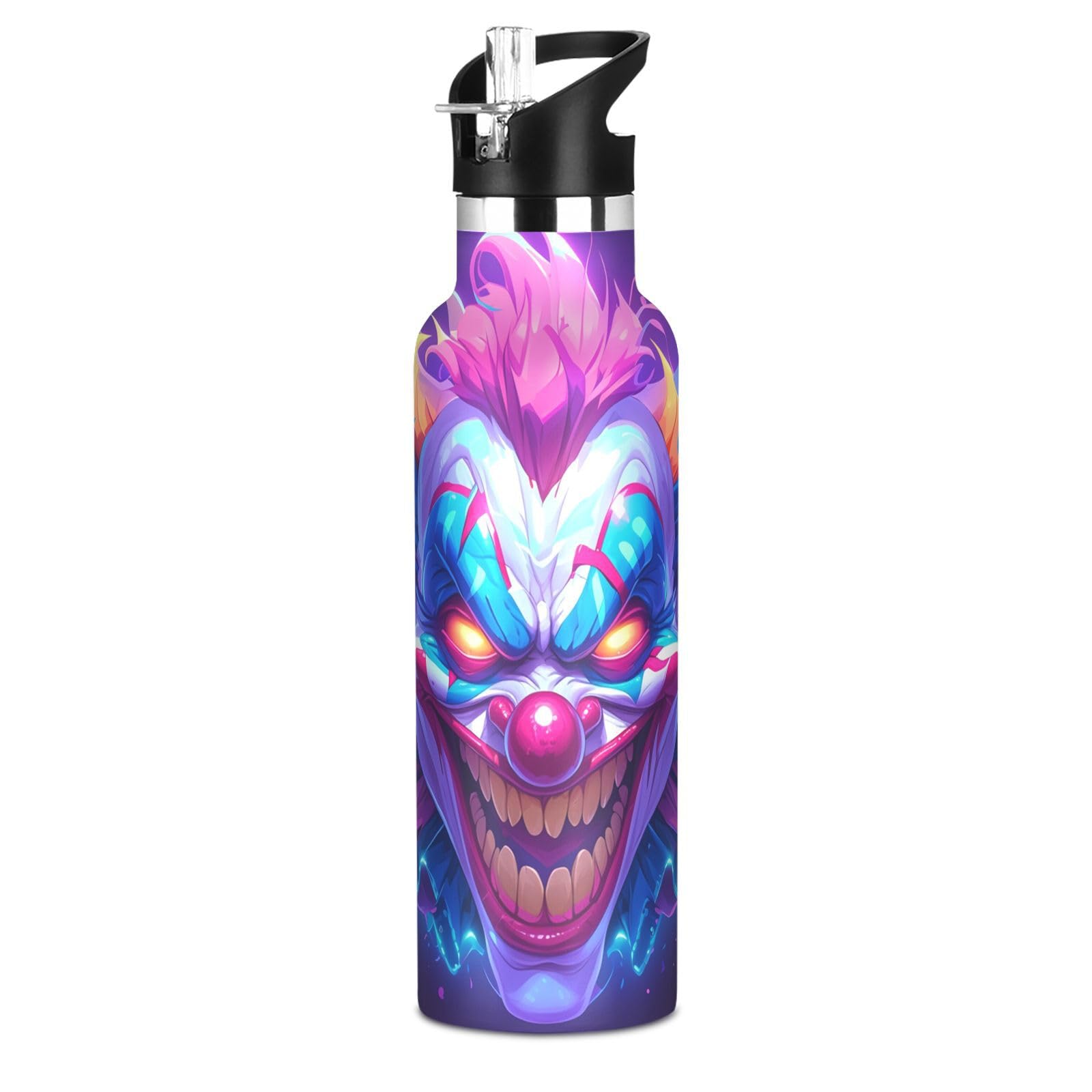 Kaaviyo Boys Pattern Whimsical Colorful Hair Water Bottle Stainless Steel Jug Insulated Vacuum Cup For Girls(600Ml)
