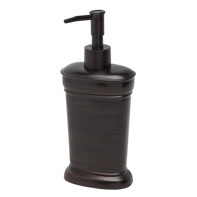 Zenna Home Marion India Ink Bathroom Soap Dispenser with Modern Resin Design Lotion Dispenser with Pump for Bathroom