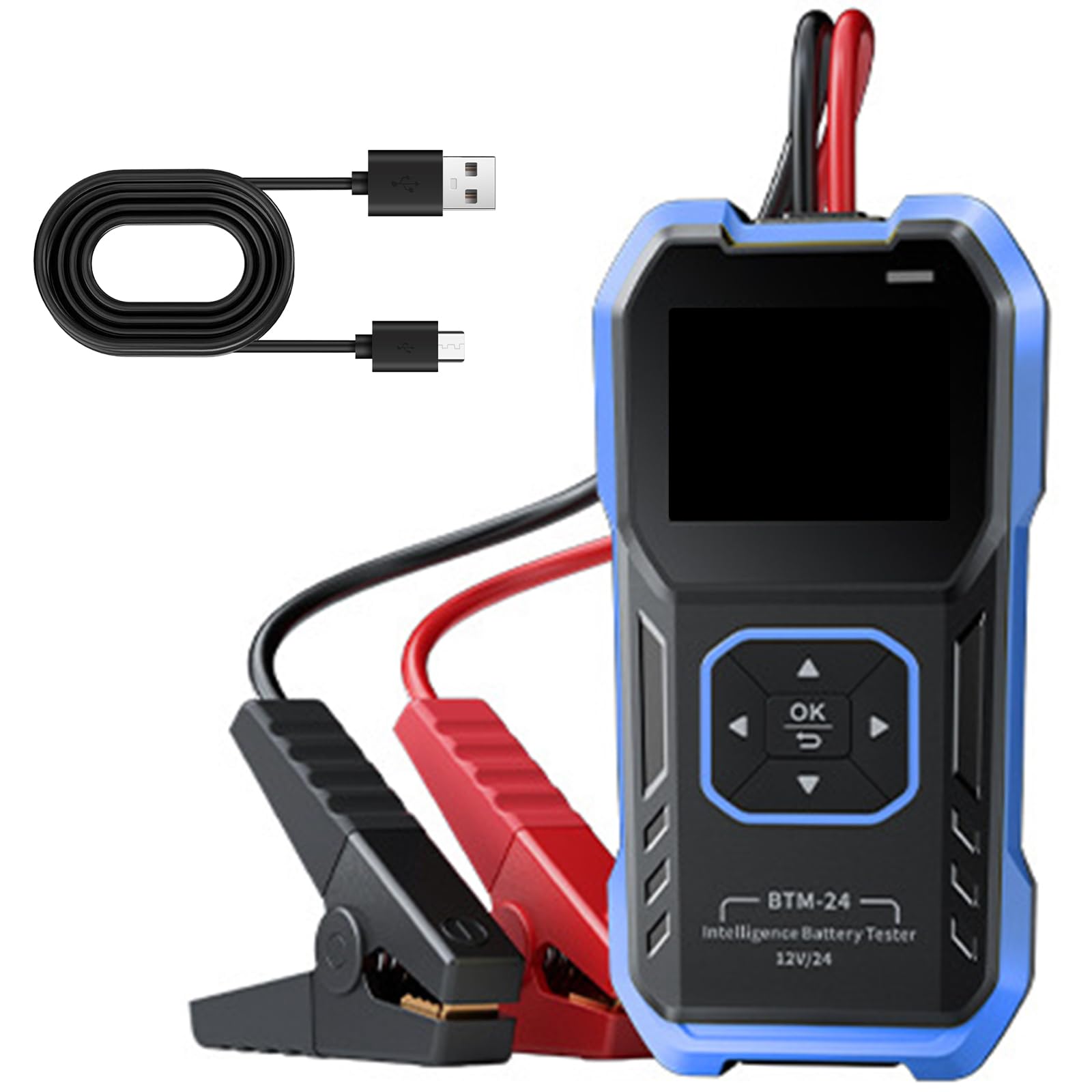 Tester di carico della batteria per autoveicoli multipli Display da 2,4 pollici Analisi delle tensioni in tempo reale per auto camion moto manutenzione moto rivelatore carica batteria