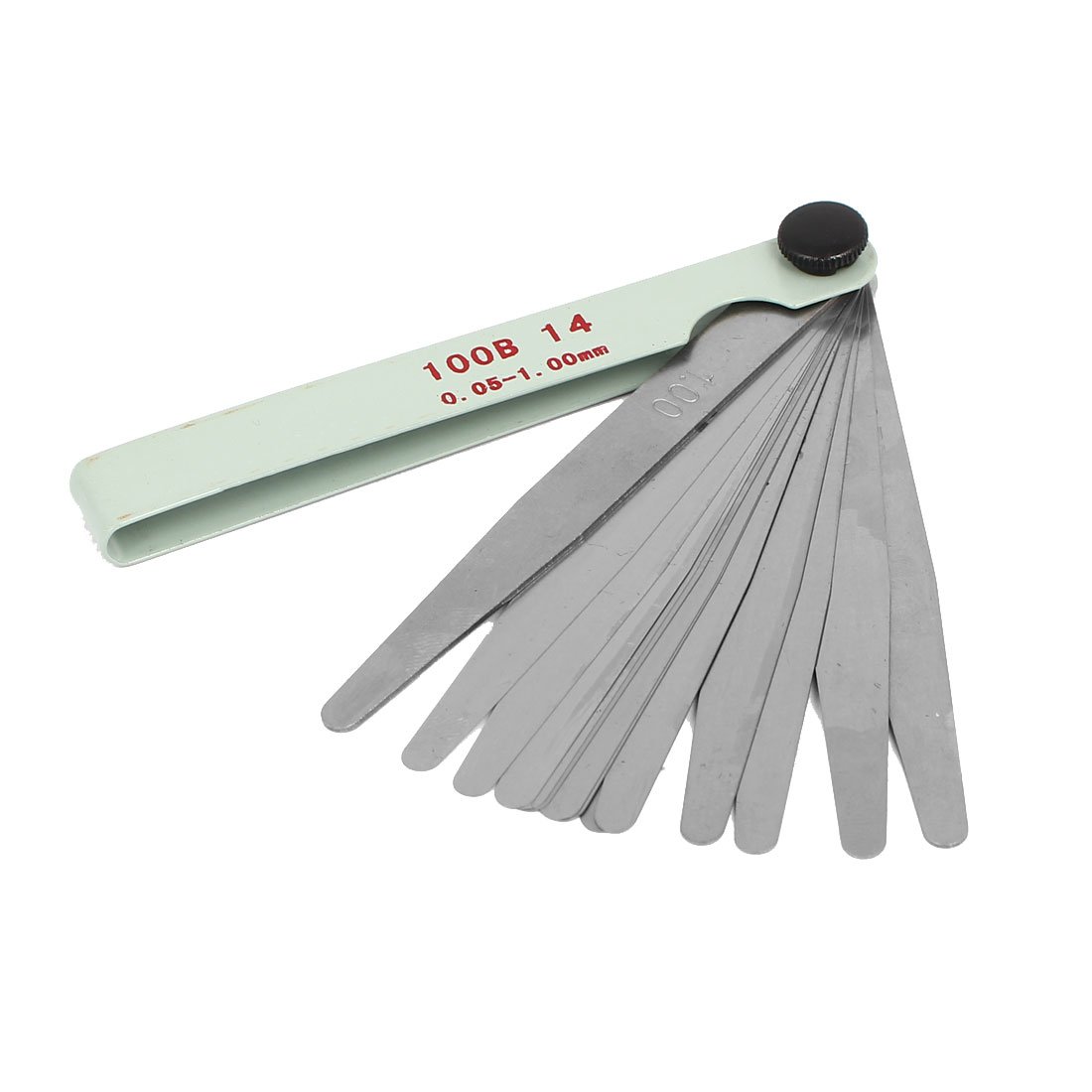 Aexit 100B-14 0.05mm-1mm Reference Gauges Thickness Stainless Steel 14 Blade Filler Feeler Gauges Feeler Gauge