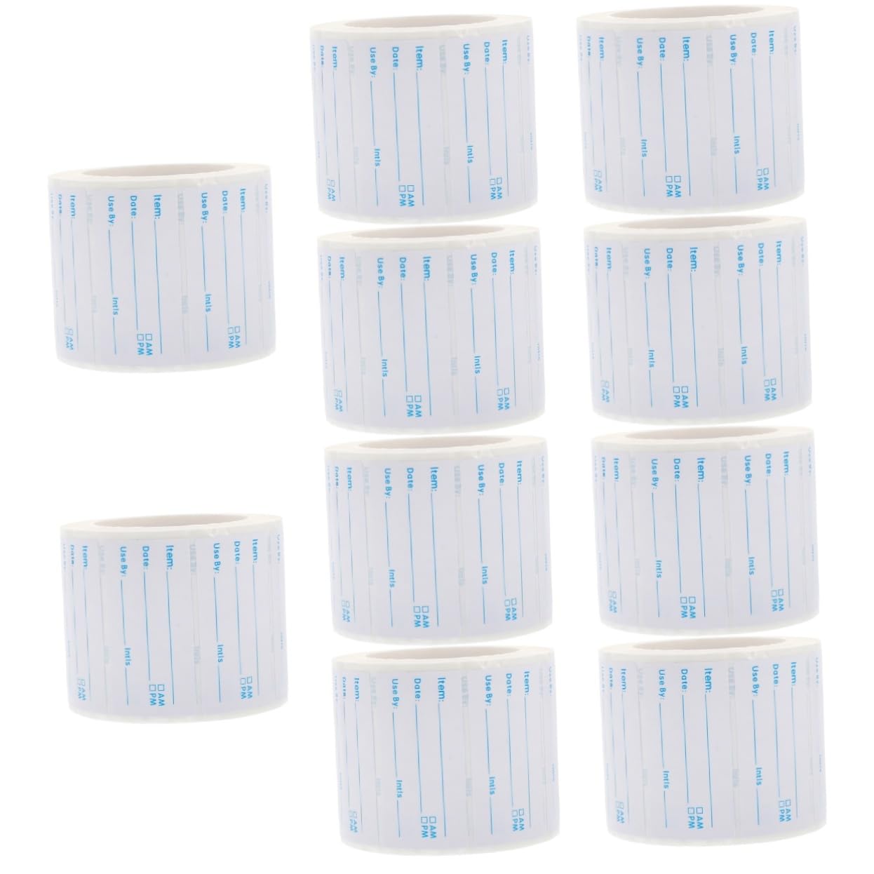 Lurrose 10rotoli Etichette Adesive Per Alimenti Stickers Scrivibili Per Data Per e Congelatore Facili Rimuovere Residui Etichette Per Barattoli e Contenitori