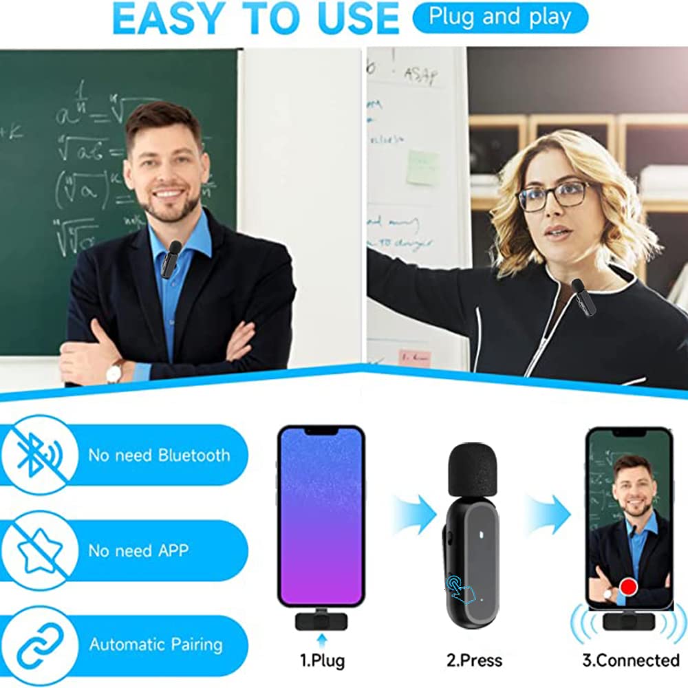 AVTronics 200 Channel Mic with Both Lapel and Collar Worn Mic - White | Professional Wireless Microphone System with 200 Channels, Nearly Invisible Collar Mic, and Up to 200 Feet Range