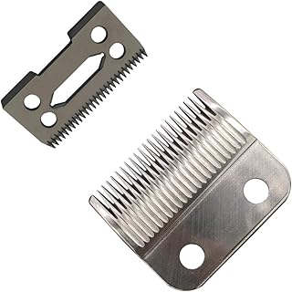 Ceramic Cutter blade 2-Hole Clipper ceramic Blade cutter with steel blade for Wahl clipper,Wahl 808 clipper. Wahl Senior cordless Clipper, Wahl Magic clipper (Black + Steel Blade).