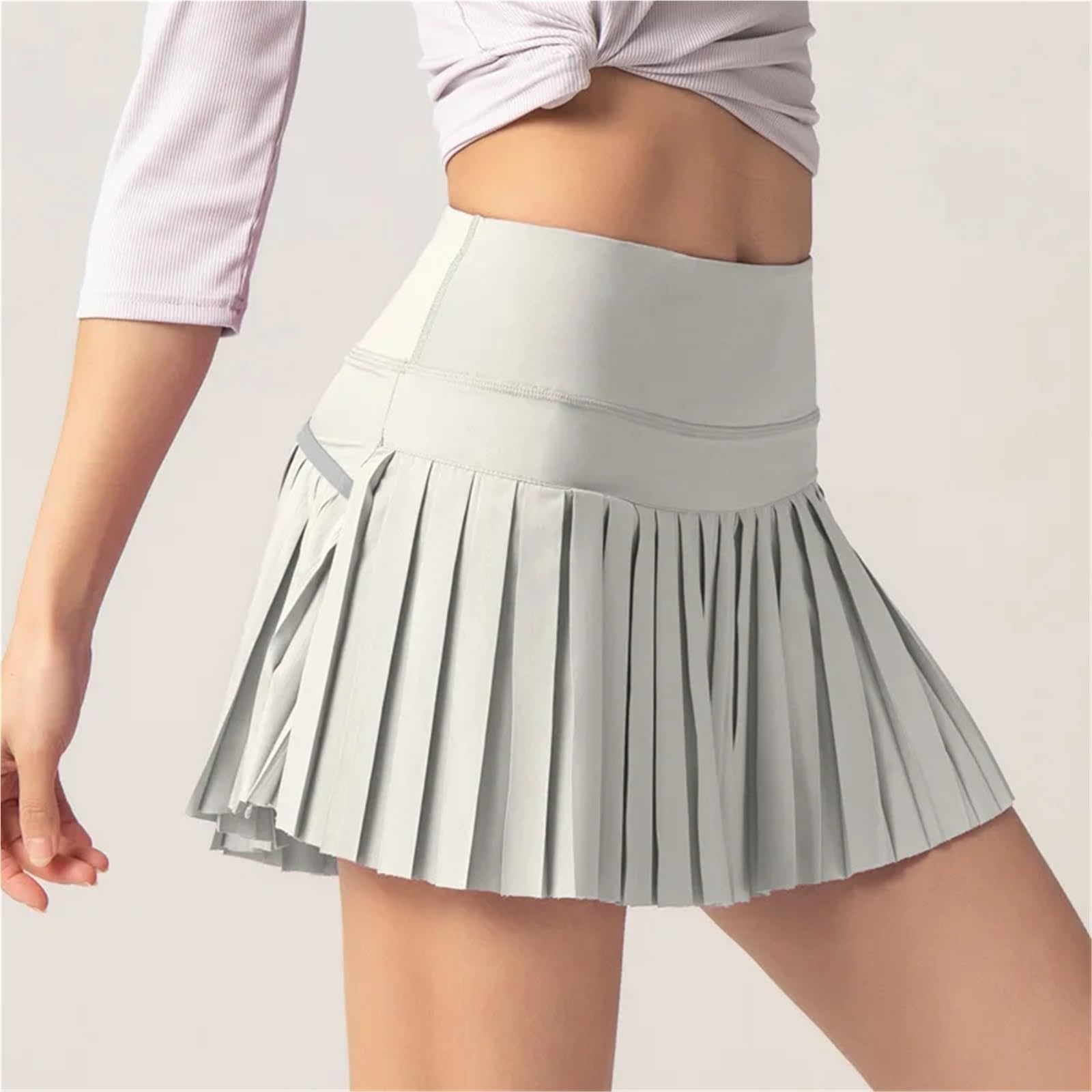 Faldas Plisadas Deportivas de Verano for Mujer, antiexposición, for Golf, Tenis, Fitness, Cintura Alta, elásticas, for Correr, con Bolsillo para Correr y Hacer Ejercicio Físico