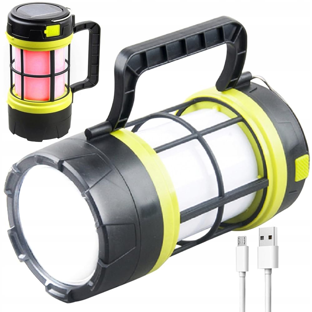 Melfi LED Camping Lantern Rechargeable, Solar Led Portable Camping Light, High Lumen Light Flashlight, 7 Modes, Camping with USB Cable for Camping Fishing Power Outage Outdoor Travel etc