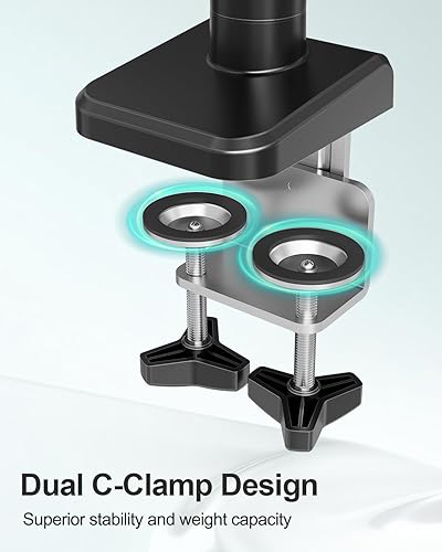 Miniatura 5 de MOUNT PRO Brazo de monitor único ultraancho para pantallas de 22 a 42 pulgadas, soporte de escritorio para monitor con capacidad para 4.4-33 libras,