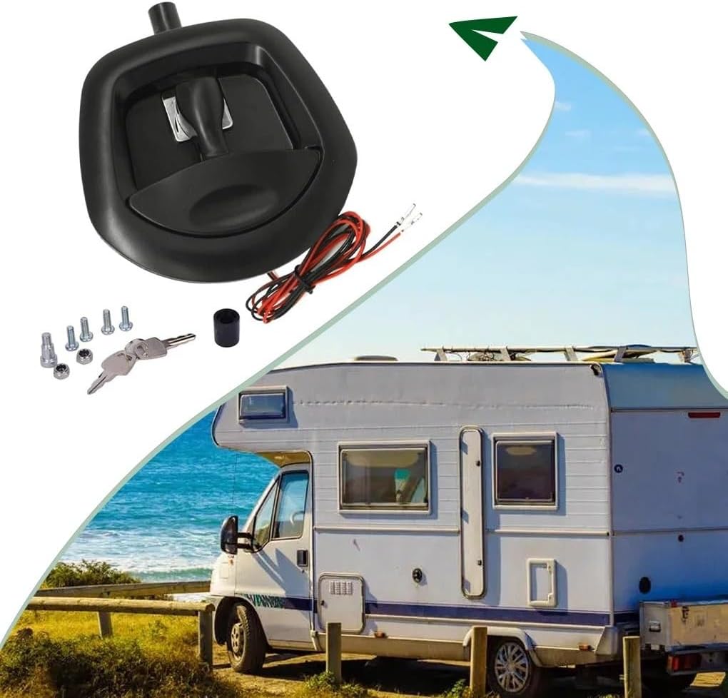 Power Operated Central Locking Handle Whale Tail Lock Lock T-Style Whale Tail Lock T-Lock A7892-411A 1Pcs(Black)