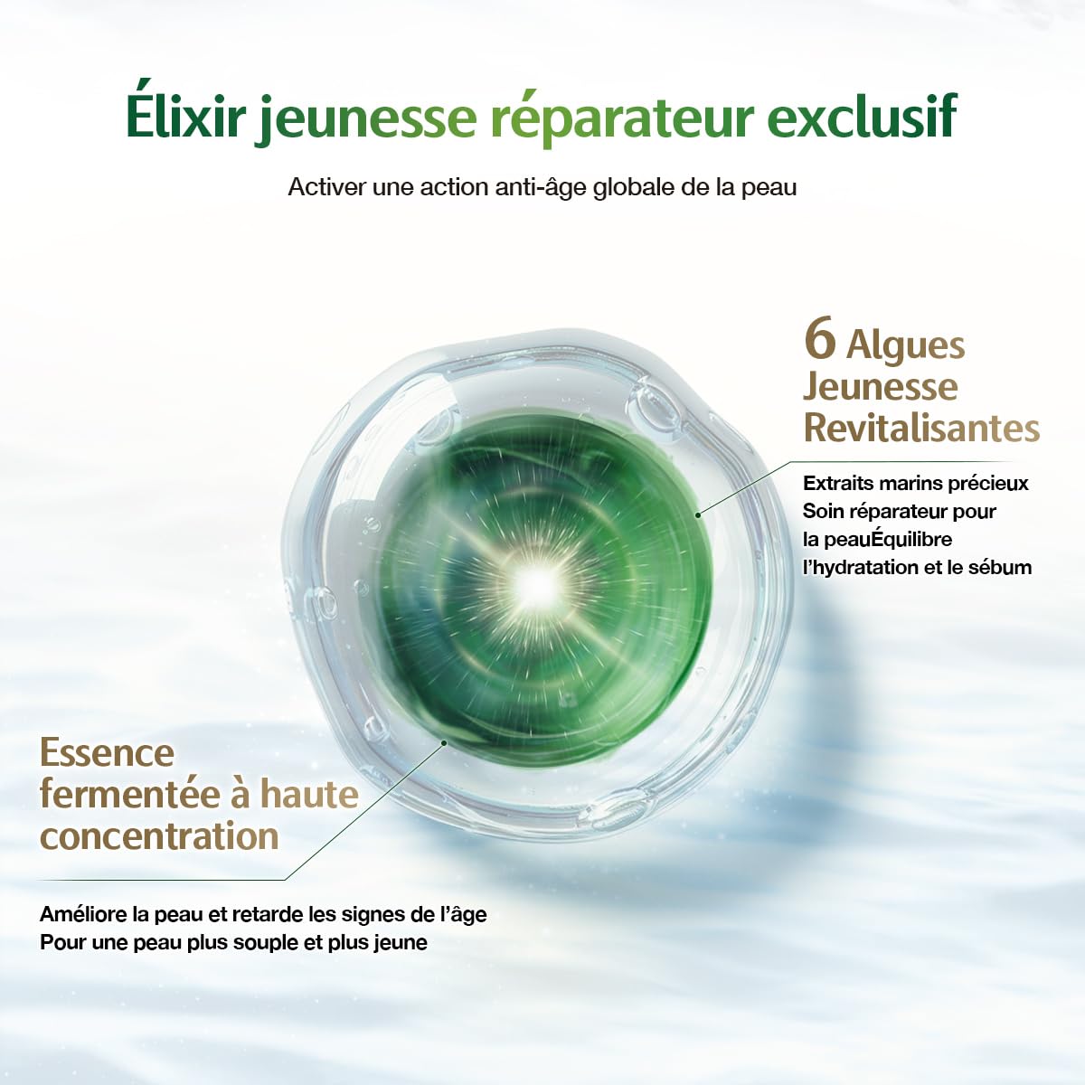 BEYOND YOUTH Sérum Activateur de Jeunesse - Revitalise & Répare les Peaux Sèches & Sensibles, Lysat de Ferment de Bifida, 7 Postbiotiques, Vitamine B5 & 6 Extraits d’Algues – 35 ml