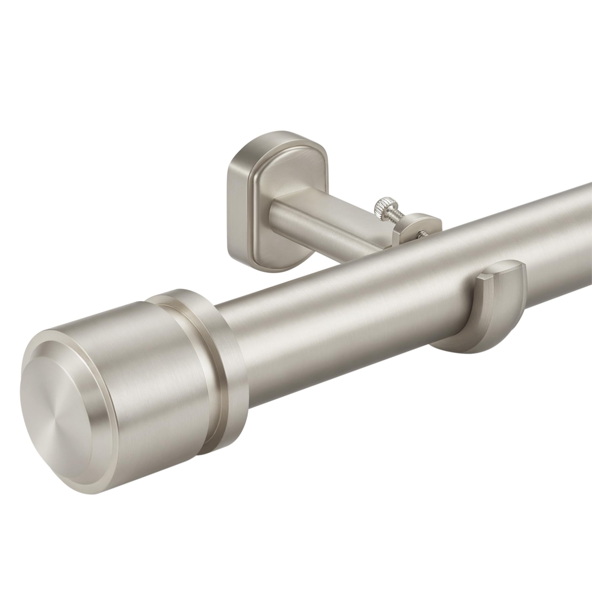 Photo 1 of 1 1/8 Inch Diameter Curtain Rods 36 to 72 Inches(3-6ft), Telescoping Heavy Duty Large Drapery Rod with Adjustable Aluminum Alloy Bracket, Solid End Caps for Windows Patio Decoration, Brushed Nickel