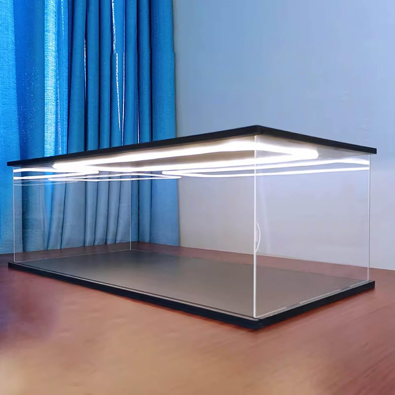 Vetrinetta Espositiva Vetrina con Illuminazione a LED per Action Figure, Contenitori Rettangolari In Acrilico per Giocattoli, Scatola Trasparente Impilabile e Antipolvere(35x15x25cm(14"x6"x10"))
