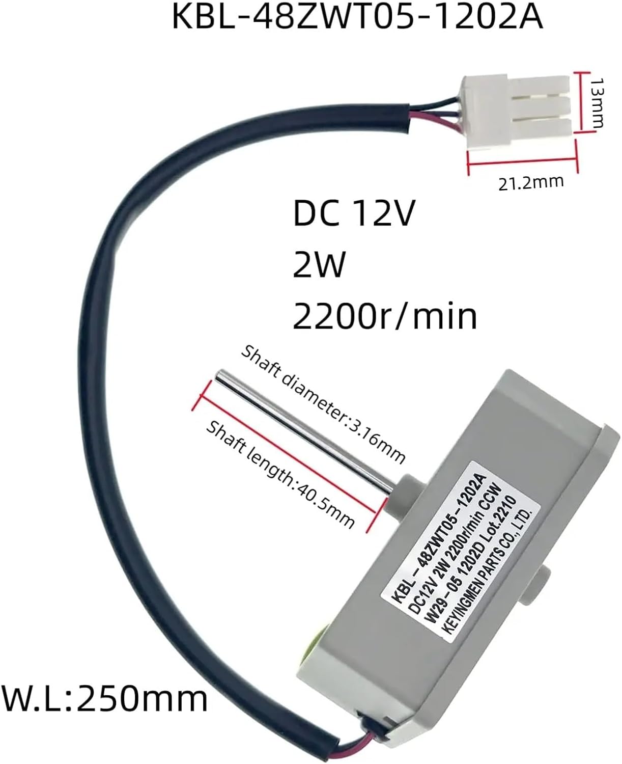 KBL-48ZWT05-1202A 冷蔵庫蒸発器ファン 電子スターター互換 3059900004 5304518492